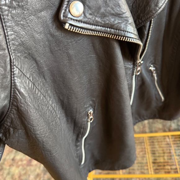 NWT Madewell Washed Moto Jacket - genuine leather size 1X - Picture 5 of 7